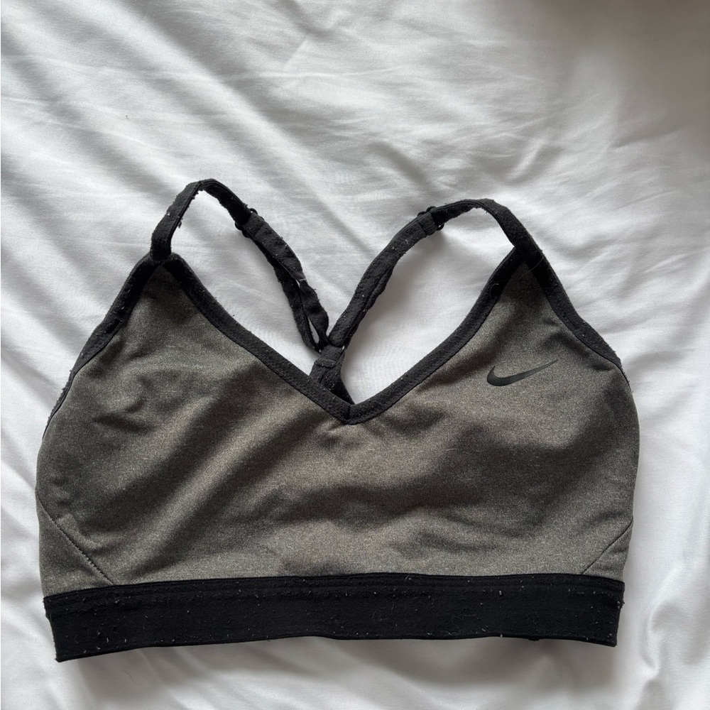 Nike Women's Gray and Black Sports Bra